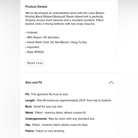 Lulu’s Kinship Ribbed Black Bodysuit. NWT. - Picture 8 of 8